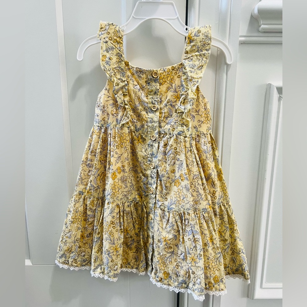 Catherine Malandrino yellow floral dress with matching hat size 2T - Picture 4 of 6